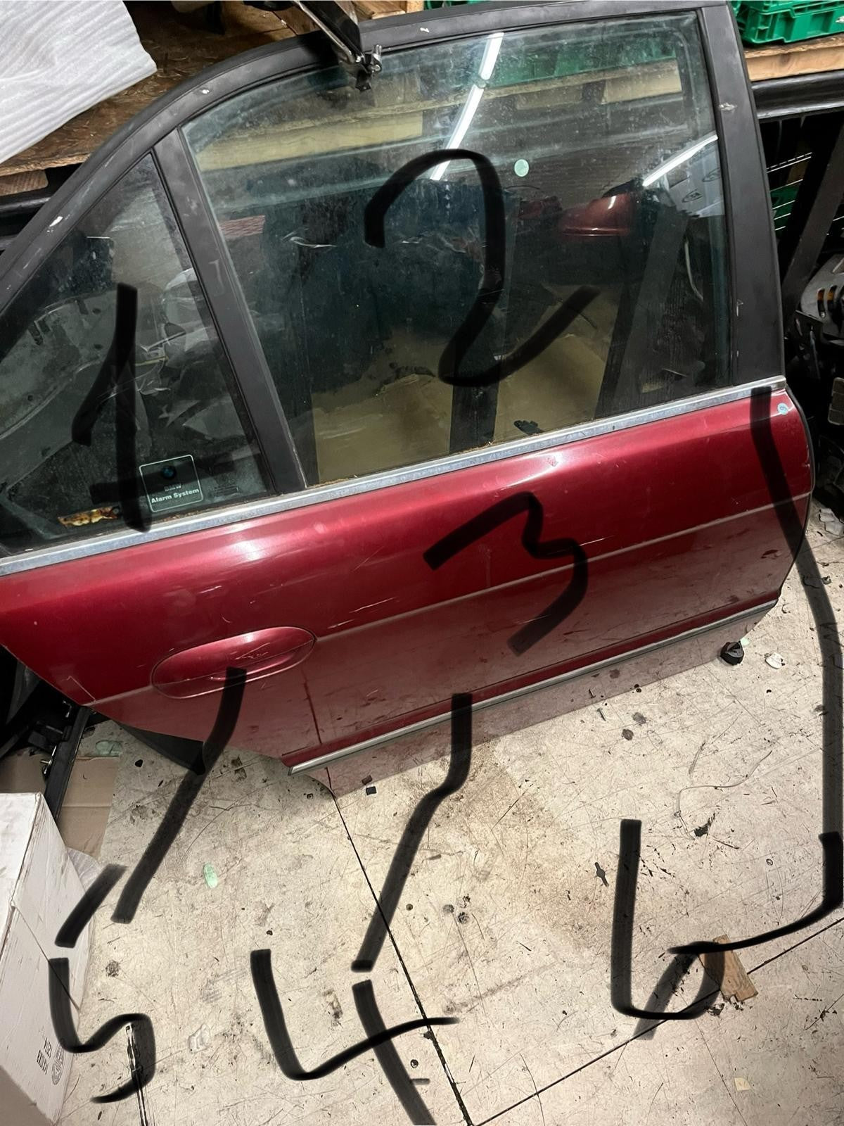 BMW E38 740i Red Door Frame | No Glass Only Door