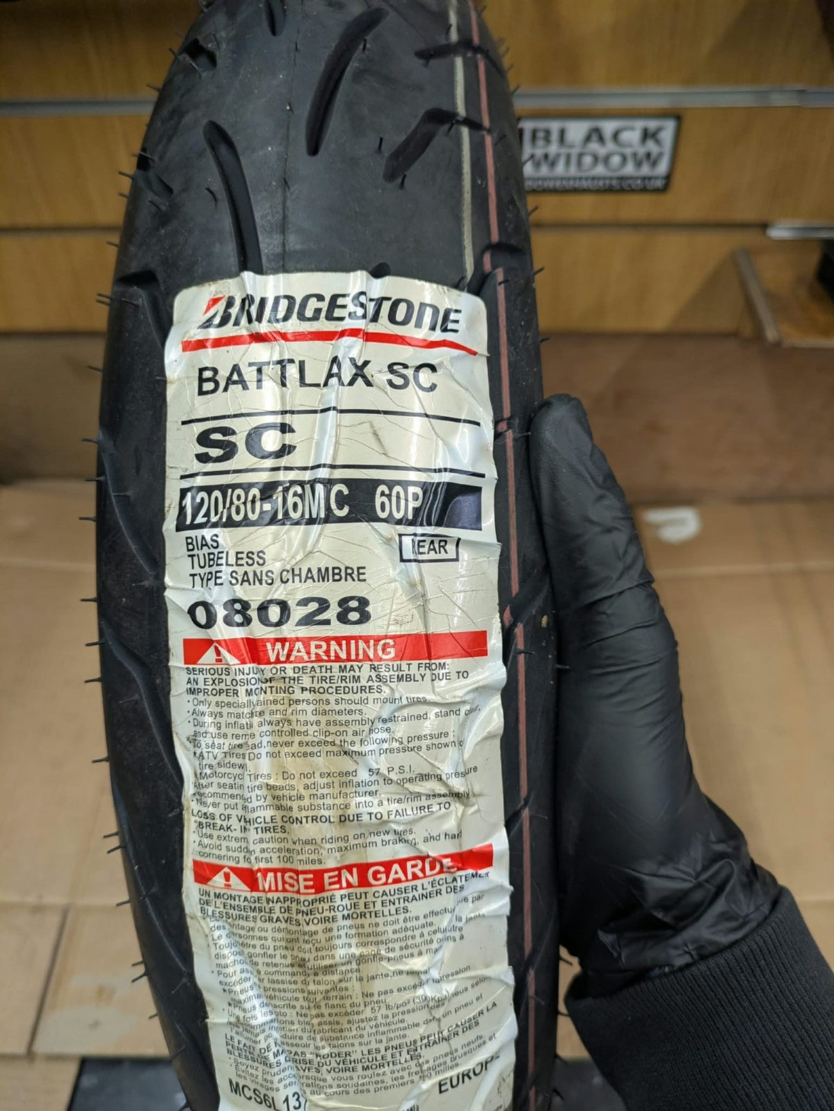 Bridgestone Battlax SC Rear Motorcycle Tyre 120/80/16