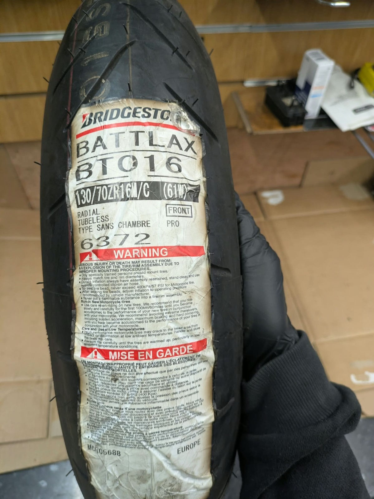 Bridgestone Battlax BT016 Front Motorcycle Tyre 130/70/16