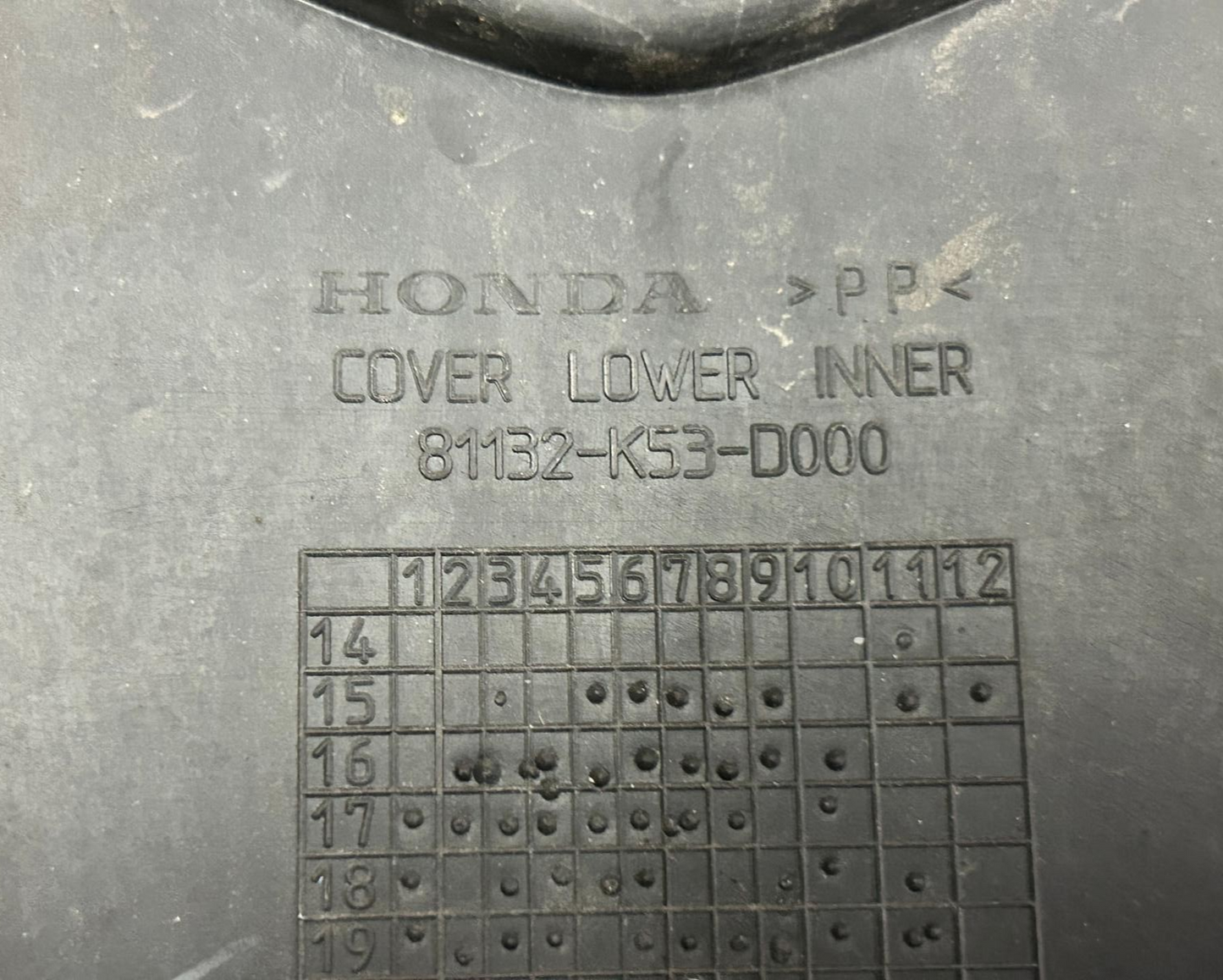2019 Honda SH300 Leg Shield Lower Inner Cover | 81132-K53-D000