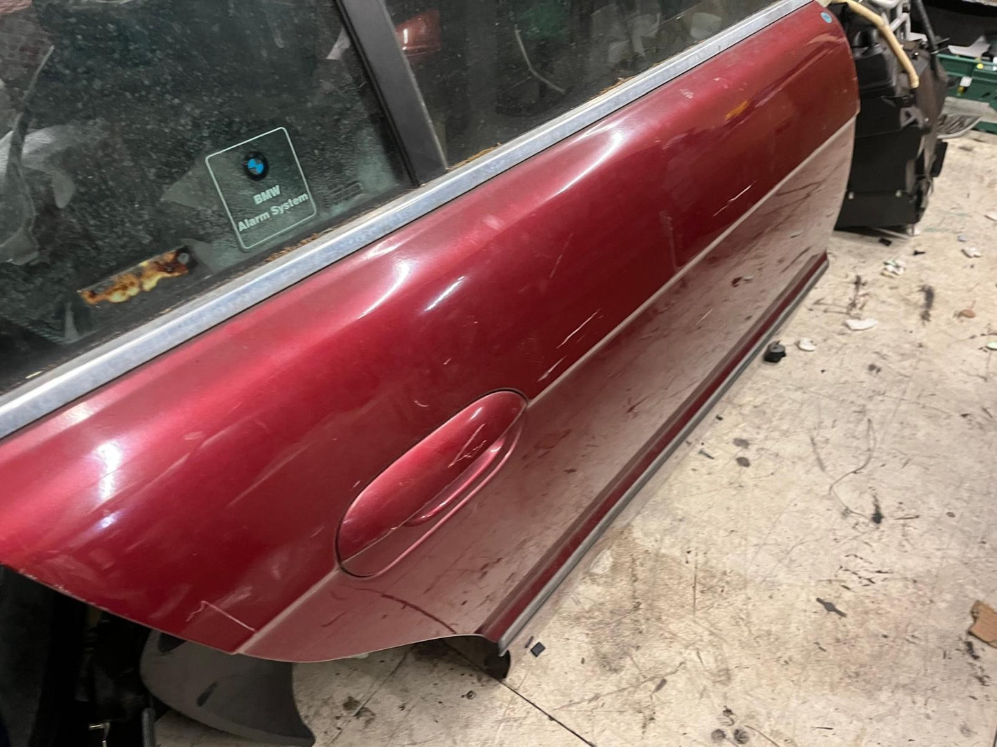 BMW E38 740i Red Door Frame | No Glass Only Door