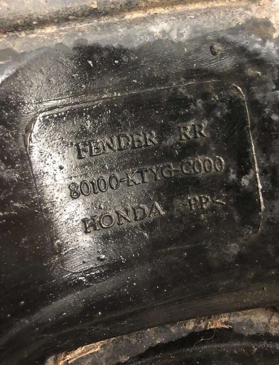 2009 Honda CBR 125 Rear Fender / Number Plate Holder | 80100-KTYG-C000