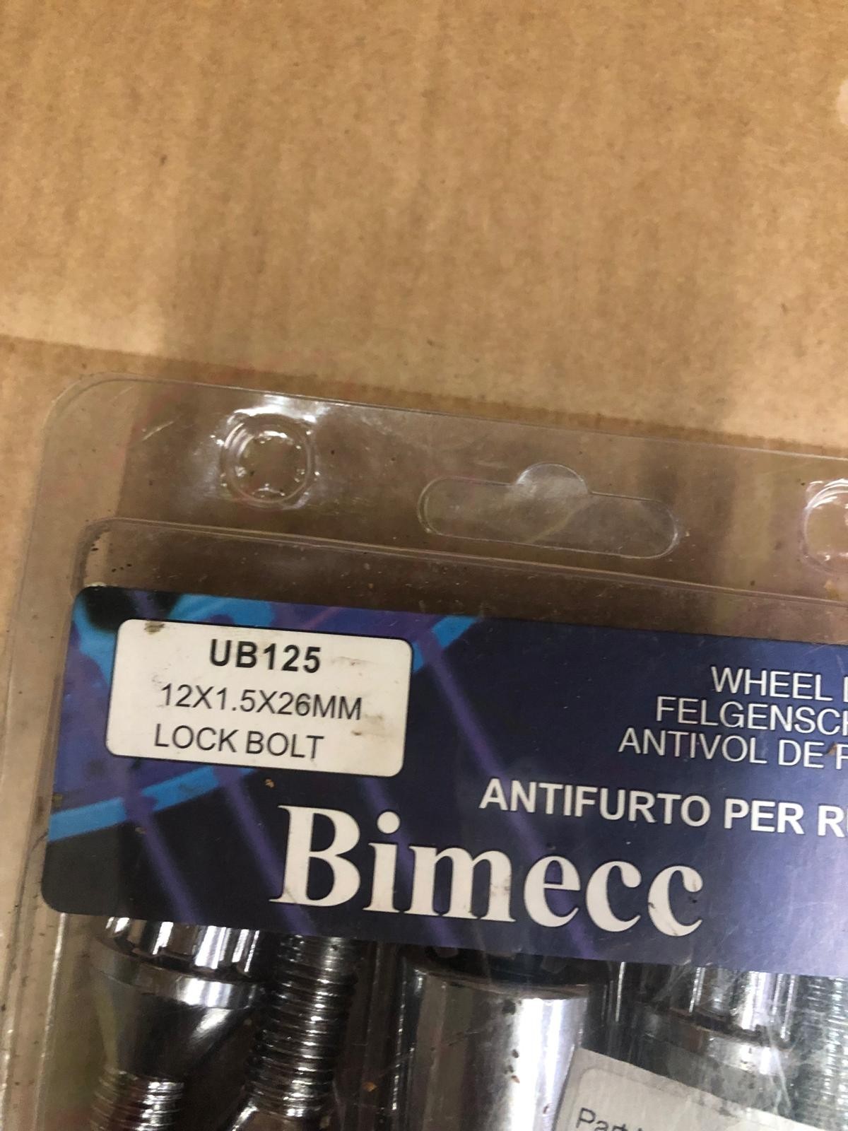 Bimecc UB125 Wheel Lock Key Bolts