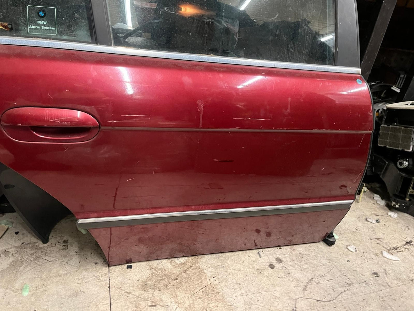 BMW E38 740i Red Door Frame | No Glass Only Door